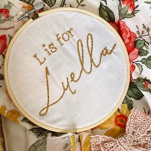 Embroidered Baby Name Announcement, Baby Name Announcement, Embroidered Hoop Name, Custom Baby Name Sign, Nursery Decor