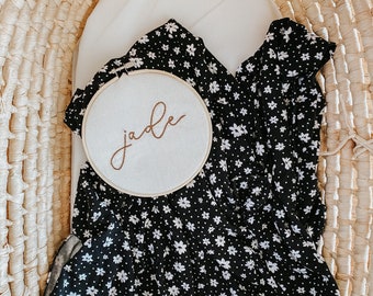 Embroidered Baby Name Announcement, Baby Name Announcement, Embroidered Hoop Name, Custom Baby Name Sign, Nursery Decor