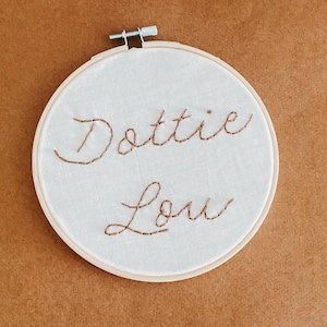 Embroidered Baby Name Announcement, Baby Name Announcement, Embroidered Hoop Name, Custom Baby Name Sign, Nursery Decor