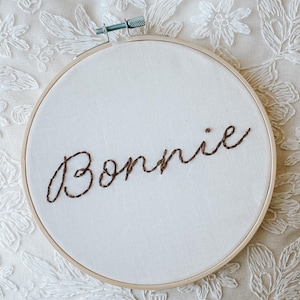 Embroidered Baby Name Announcement, Baby Name Announcement, Embroidered Hoop Name, Custom Baby Name Sign, Nursery Decor