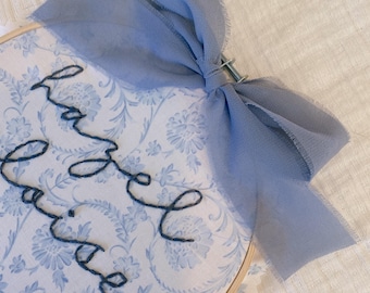 Embroidered Baby Name Announcement, Baby Name Announcement, Embroidered Hoop Name, Custom Baby Name Sign, Nursery Decor
