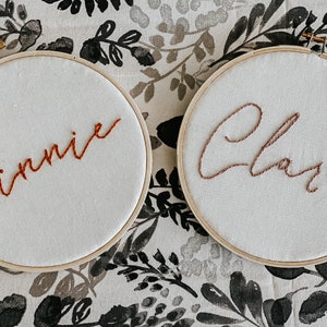 Embroidered Baby Name Announcement, Baby Name Announcement, Embroidered Hoop Name, Custom Baby Name Sign, Nursery Decor