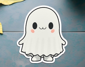 Ghost Sticker: Kawaii Halloween Design