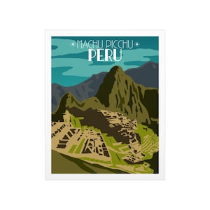 Vintage Machu Picchu Poster | Peru Travel Print | Retro Landscape Art | South America Wall Decor