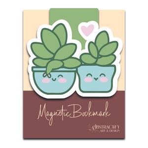 Kawaii Succulent Magnetic Bookmark | Cute Plant Page Marker | Botanical Gift