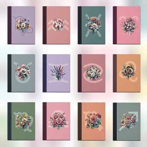 Watercolor Zodiac Birth Flower Notebook | Hardcover Journal with Birth Flowers | Custom Gift for Writers and Stationery Lovers