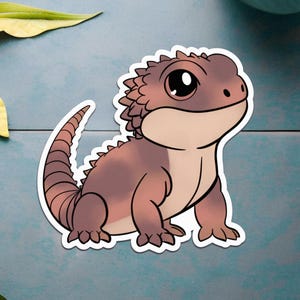 Rode sticker Uromastyx | Schattig hagedis vinyl sticker | Cadeau reptielenliefhebber