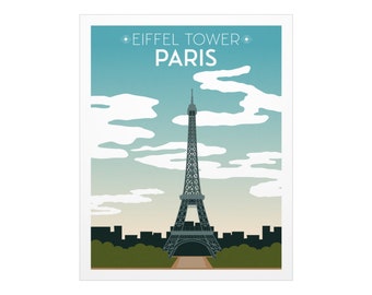 Eiffel Tower Paris Poster: France Travel Souvenir Design