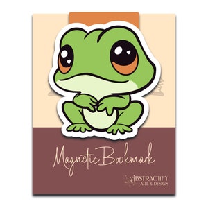 Kawaii Frog Magnetic Bookmark | Adorable Green Frog Design | Cute Book Lover Gift for Planners and Journals