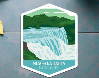 Niagara Falls Sticker: New York Travel Souvenir Design