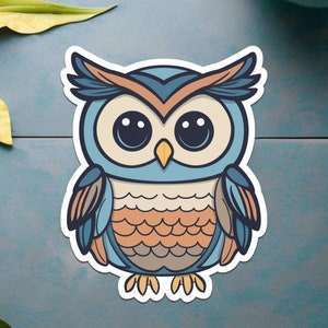 Kawaii Owl Sticker | Adorable Woodland Owl Design | Cute Vinyl Sticker for Planners, Laptops, and Water Bottles