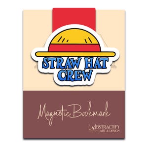 Straw Hat Crew Magnetic Bookmark | Anime-Inspired Bookmark for Book Lovers | Kawaii Planner Clip | Adventure Manga Gift