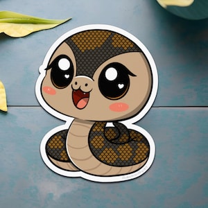 Kawaii Snake Sticker | Cute Reptile Art | Animal Lover Gift