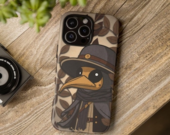 Funda para teléfono de Doctor de la Plaga: Diseño Kawaii de Dark Academia