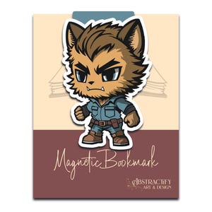 Chibi Werewolf Magnetic Bookmark: Adorable Monster Book Lover Gift