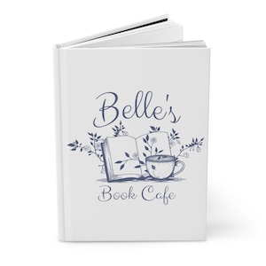 Belle&#39;s Book Cafe Notebook | Aesthetic Book Journal | Cozy Coffee Lover Gift | Bookish Stationery