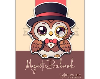 Marcapáginas de búho caballero: adorable accesorio de lectura kawaii con temática de bosque