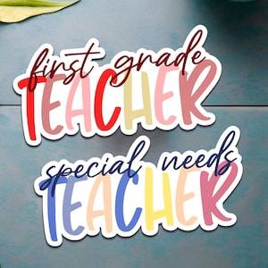 Custom Teacher Sticker: Personalized Grade/Subject, Water-Resistant