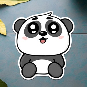 Pegatina de panda kawaii / Pegatina de vinilo de panda adorable / Pegatina de animal adorable para botellas de agua