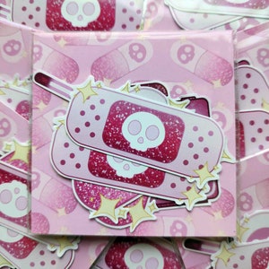 Sticker Pack Self Care Cute Medical Kit Pink Kawaii Matte Stickers