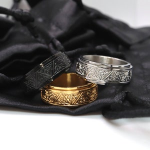Anxiety ring, Fidget spinning ring, gift for him, ring for men, men's anxiety ring, stainless steel ring for men, Celtic fidget ring