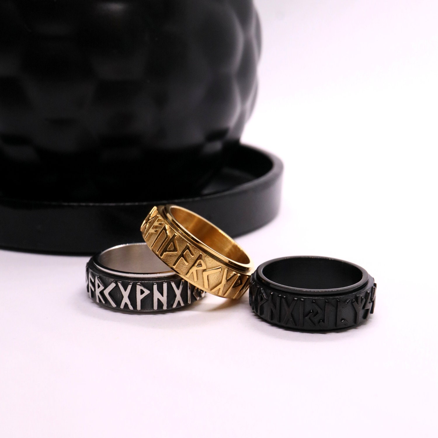 Anxiety ring, Fidget ring, Spinner ring Norwegian, Anxiety ring for him, gift for men
