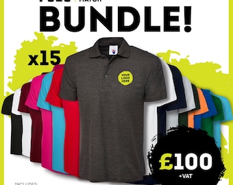 Workwear Bundle polo shirt with embroidery any name text or logo Personalised Workwear Bundle