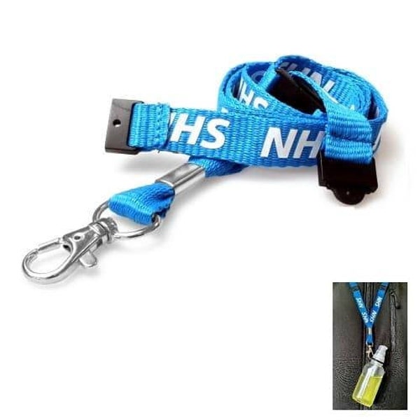 NHS* Lanyard & Card Holder / Double Breakaway With Metal Clip, Single Sided ID Card Holder