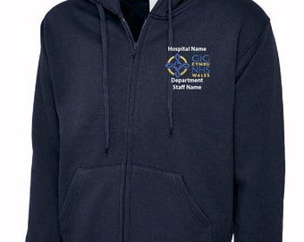 NHS Wales Hoodie Embroidered with Free Personalised Text