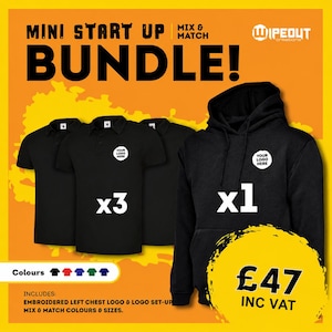 Embroidered Workwear Bundle: 3 Polos & 1 Hoodie, Custom Logo