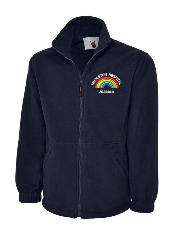 NHS Rainbow Fleece Jacket  Personalised Zipped NHS Fleece Jackets – Custom  Uniforms