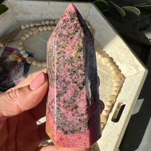 RHODONITE Crystal Tower - Heart Chakra Stone - Emotional Healing - Crystal For Love  - from Madagascar