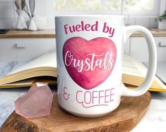 Rose Quartz Ceramic Coffee Mug - Gift for Women - Witchy Gifts - Boho Coffee Mug - Coffee Lover Gift