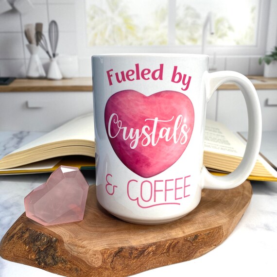 Rose Quartz Ceramic Coffee Mug - Gift for Women - Witchy Gifts - Boho Coffee Mug - Coffee Lover Gift