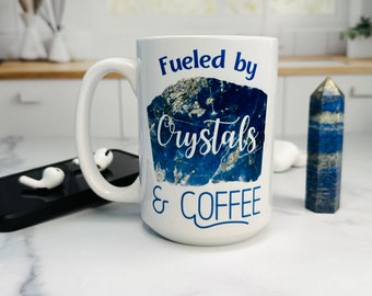 Lapis Lazuli Ceramic Coffee Mug - Gift for Women - Witchy Gifts - Boho Coffee Mug - Coffee Lover Gift - Gift for Friend - Tall Coffee Mug