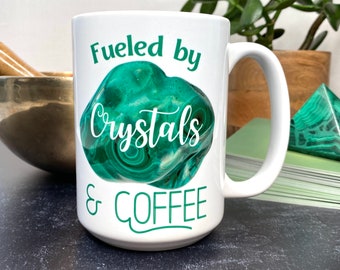 Malachite Ceramic Coffee Mug - Gift for Women - Witchy Gifts - Boho Coffee Mug - Coffee Lover Gift - Gift for Friend - Tall Coffee Mug