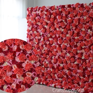 40x60cm Charming Red Artificial Rose Flower Wall Backdrop For Wedding Decor Home Hotel Event Salon Baby Bridal Show Floral Panel Photo Decor