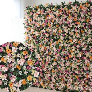 Colorful Wildflower Flower wall,Wildflower 5D Artificial Flower Wall Photography Backdrop,Wedding Party Home Holiday Decor,Floral Panel Wall