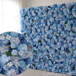 Beautiful Design 40x60cm Artificial Blue series Flower Wall Backdrop For Wedding Home Bridal Shower Party Holiday Floral Panels Photo Decor