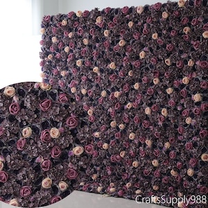 40x60cm Mauve Champagne Artificial Rose Flower Wall Backdrop For Wedding Home Event Nursery Nail Hair Salon Holiday Floral Panel Photo Decor