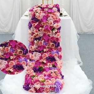 Guirlanda de mesa de casamento colorida, centros de mesa de casamento, guirlanda de flores longas para casamento, fileira de flores de casamento, corredor de mesa de recepção de casamento