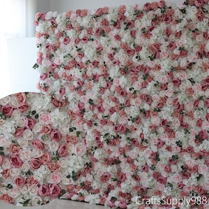 Dusty Rose White Popular 5D Artificial Flower Wall Backdrop,Wedding Party Shop Holiday Decor,Floral Panel,flower wall,Photography background