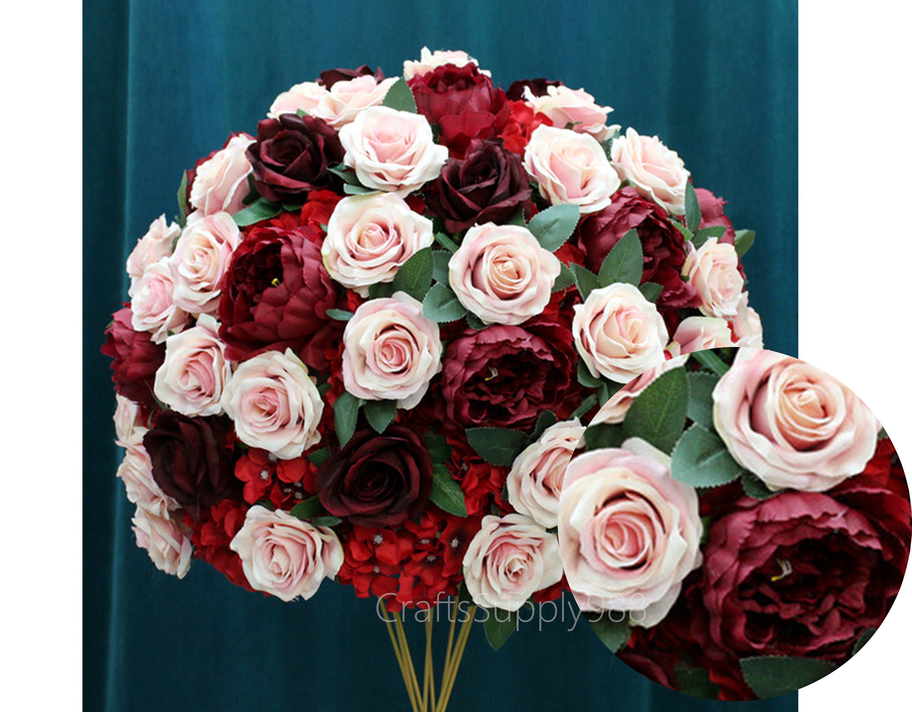 Burgundy & Blush Flower Ball