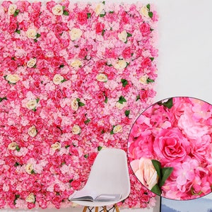 Fiore artificiale 3D rosa intenso Champagne Rose Ortensia Matrimonio romantico Sfondo Muro BabyShow Sfondo fotografico Decorazione evento hotel
