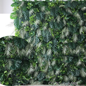 Tropical leaves Artificial Plant Grass Wall Panel For Wedding Backdrop Baby Shower Party Outdoor Indoor Garden Decor Plant Panel Photo Props