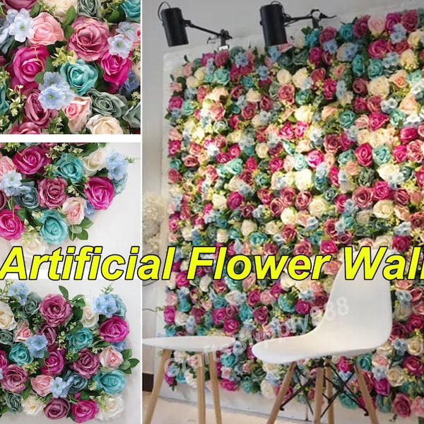 Beautiful Design 40x60cm Artificial Roses Flower Wall Backdrop For Wedding Decoration Hotel Event Baby Show Floral Panel Photo Decor