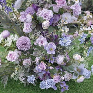 Purple Rose Hydrangea Artificial Wedding Floral Row Archway,flower Row ...