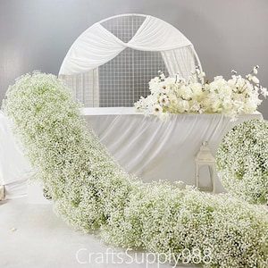 White Gypsophila Baby's Breath Table Runner Flower Row,Wedding Table Centerieces,Wedding Road Cited Flower,Wedding Party Bridal Shower Decor