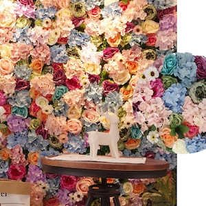 3D Artificial Floral Panel Background  Multicolor Flower wall Backdrop For Wedding Event Party Festival Celebration Floral Panel Photo Decor