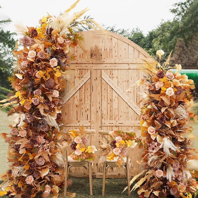 Autumn Wedding Arch Brown,terracotta,champagne,dusty,orange Floral Horn ...